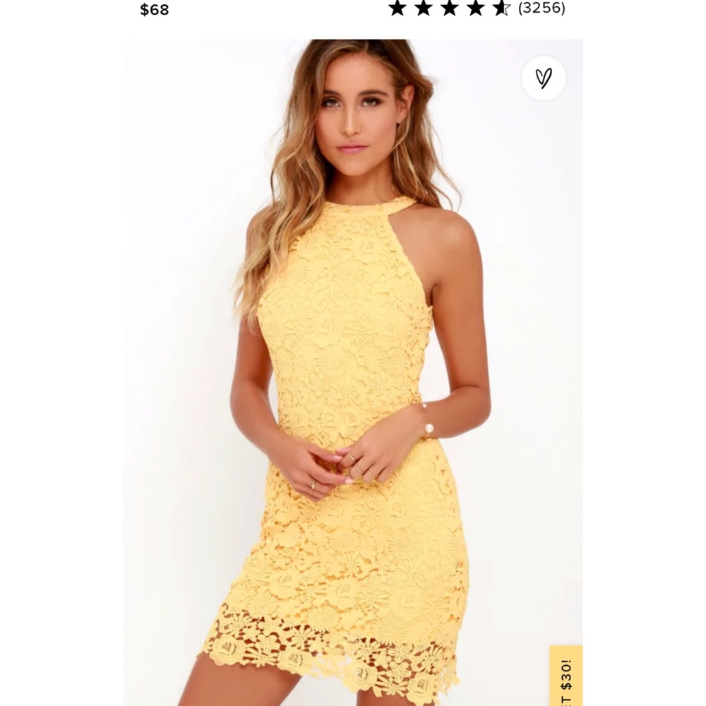 Lulu’s Yellow Love Poem lace dress